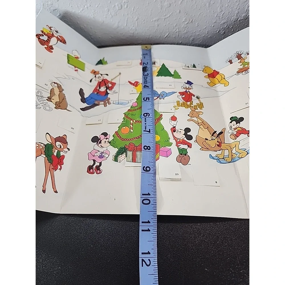 Vintage 4-Fold A Disney Advent‎ Calendar Hallmark Mickey, Minnie, Goofy, Winnie